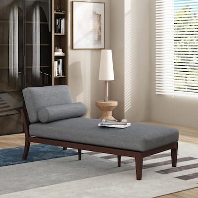 30.5" Upholstered Chaise Lounge Chair with Solid Wood Frame
