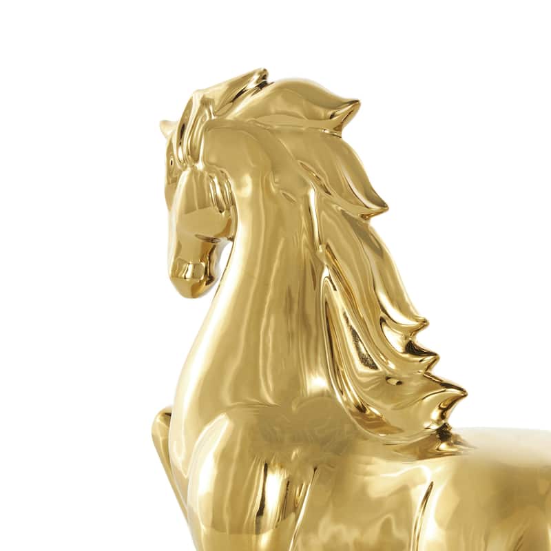 Ceramic Prancing Horse Decorative Sculpture - Gold or Silver