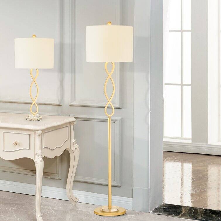 Maxax 59" Gold Metal Wave Lines Floor Lamp - 14*14*59