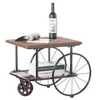 Industrial Wagon Style Coffee Table Rustic End Table Magazine Holder ...