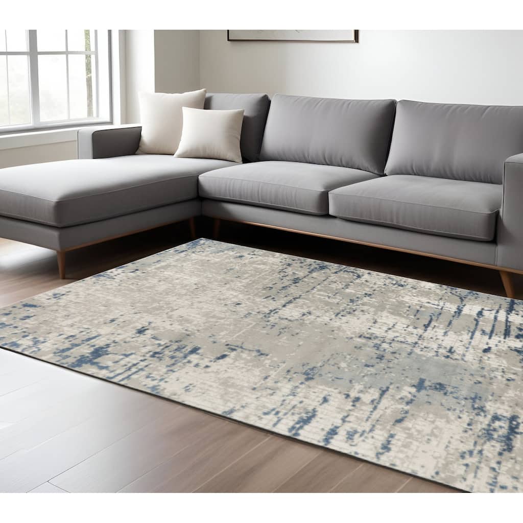 HomeRoots Abstract Modern Rectangle Area Rug