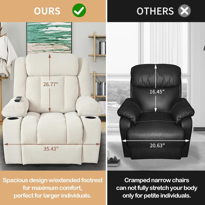 GDFStudio - Power Lift Recliner Chair with Extended Footrest