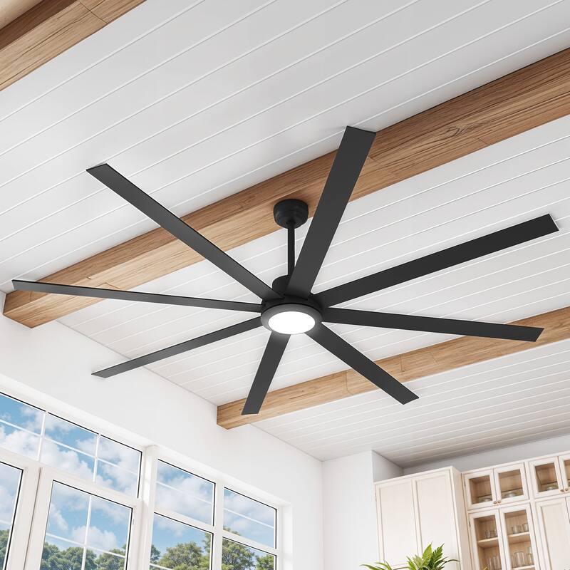 Moasis 84 Inch 8 Blades Ceiling Fans with Lights and Remote Control and 6 Speed - 84 Inches - 84 Inches