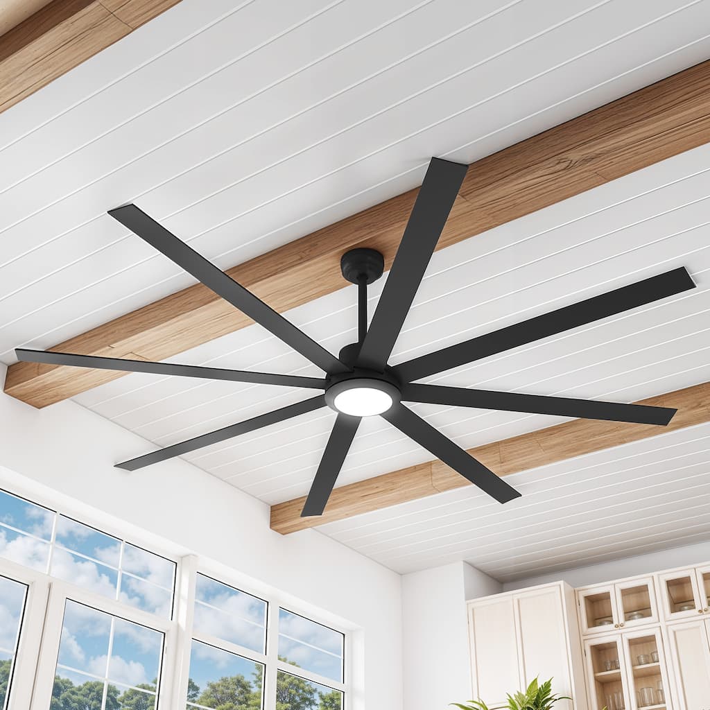Moasis 84 Inch 8 Blades Ceiling Fans with Lights and Remote Control and 6 Speed - 84 Inches