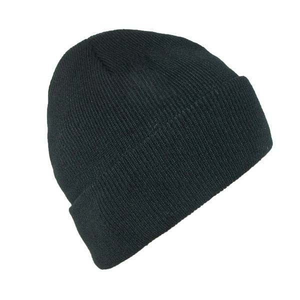 Shop Ctm Men S Black Winter Stocking Knit Cuff Cap Overstock