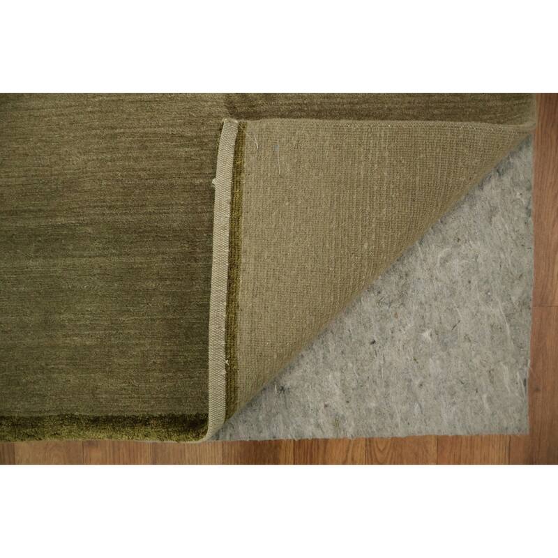 Hand Knotted Oriental 100% Wool Carpet Modern Abstract Green Nepalese Area Rug - 5' 0'' X 3' 0''
