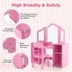 preview thumbnail 17 of 16, Gymax Kids Vanity 2 in 1 Princess Makeup Desk & Chair Set Safe