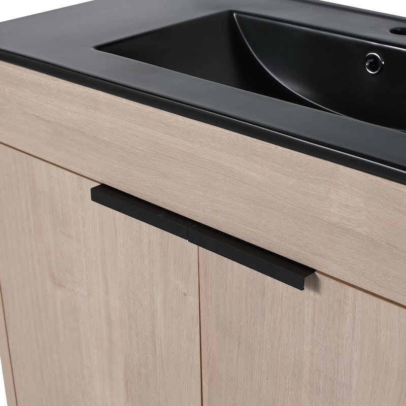 BNK 24/30/36 inch Freestanding Single Sink Bathroom Vanity with Soft Close Door and 1 adjustable shelf