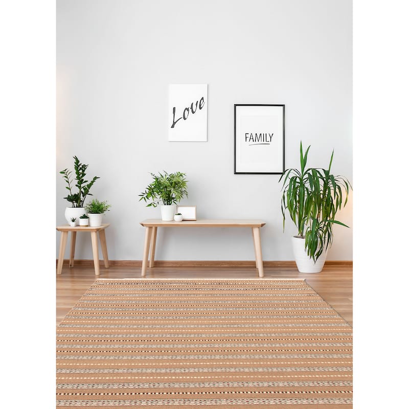 Boho Tan Kilim 5'0" x 7'10" - 5'0 x 7'10