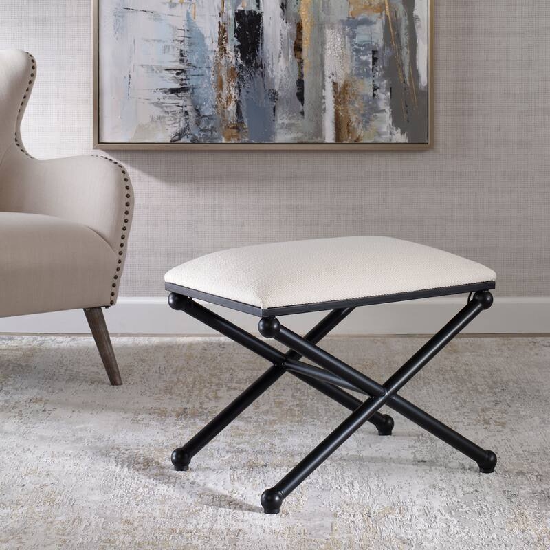 Uttermost Andrews White Small Bench - 24"W x 20"H x 16"D