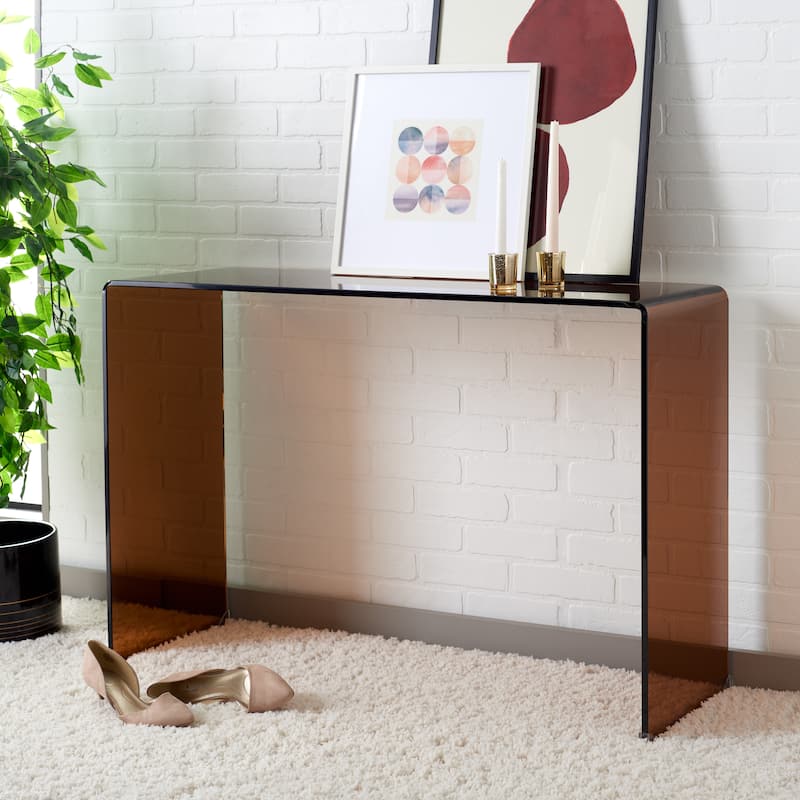 SAFAVIEH Olena Tempered Glass Console Table - 43" W x 14" D x 30" H - 43Wx14Dx30H