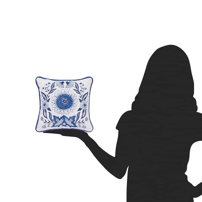 Blue Harvest Sunflower Small/Petite Accent Pillow