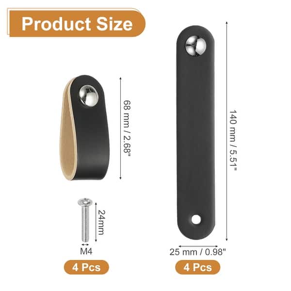 Leather Drawer Pulls, Leather Handle Single Hole Cabinet Dresser Knobs with  Screw - Bed Bath & Beyond - 43472042