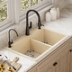 preview thumbnail 34 of 81, Karran Drop-In Quartz 33 in. 1-Hole 60/40 Double Bowl Kitchen Sink Kit