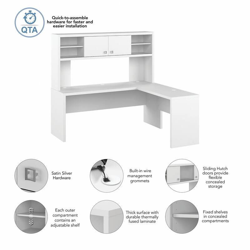 Echo 72W L Shaped Computer Desk with Hutch by Bush Business Furniture