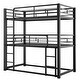 preview thumbnail 5 of 22, Metal Twin Size Triple Bunk Bed with Guardrails, Black