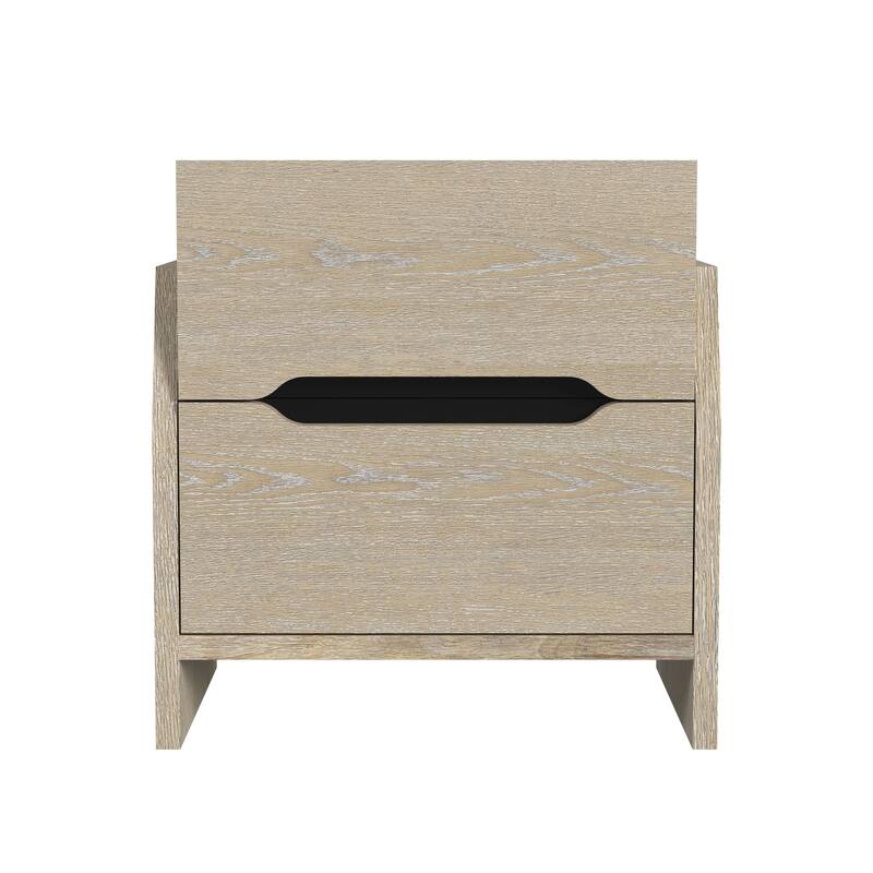 Darby 2- Drawer Solid Wood Nightstand with Power