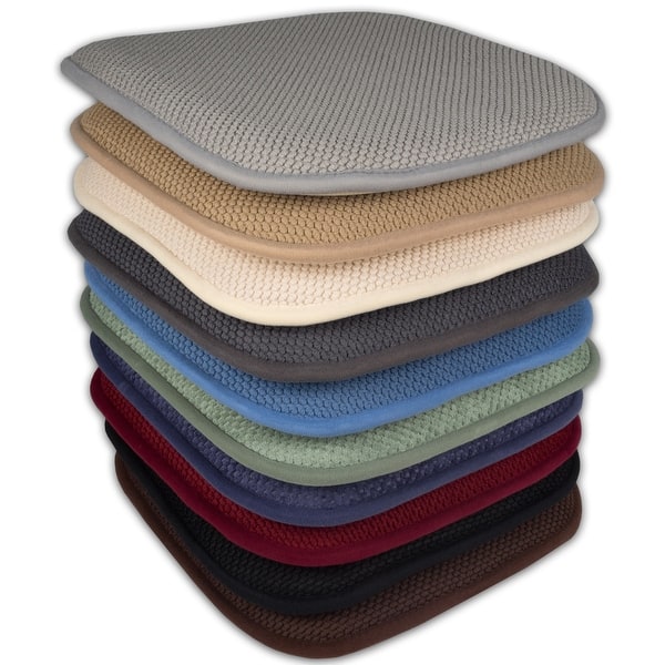 16x16 Inch Thick Soft Seat Cushion Pads Non Slip with SBR Backing and Straps Kitchen Sand H.VERSAILTEX Premium Chair Cushions Memory Foam Chair Pads 4 Pack Durable Mats Pads for Lounge 
