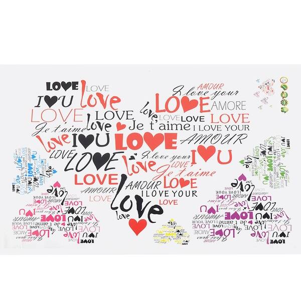 Shop Home Pvc Heart Love Print Self Adhesive Wall Sticker Film