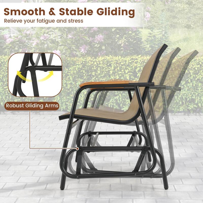 Costway Patio Glider Bench for 2 Swing Gliding Loveseat with Curved - See Details