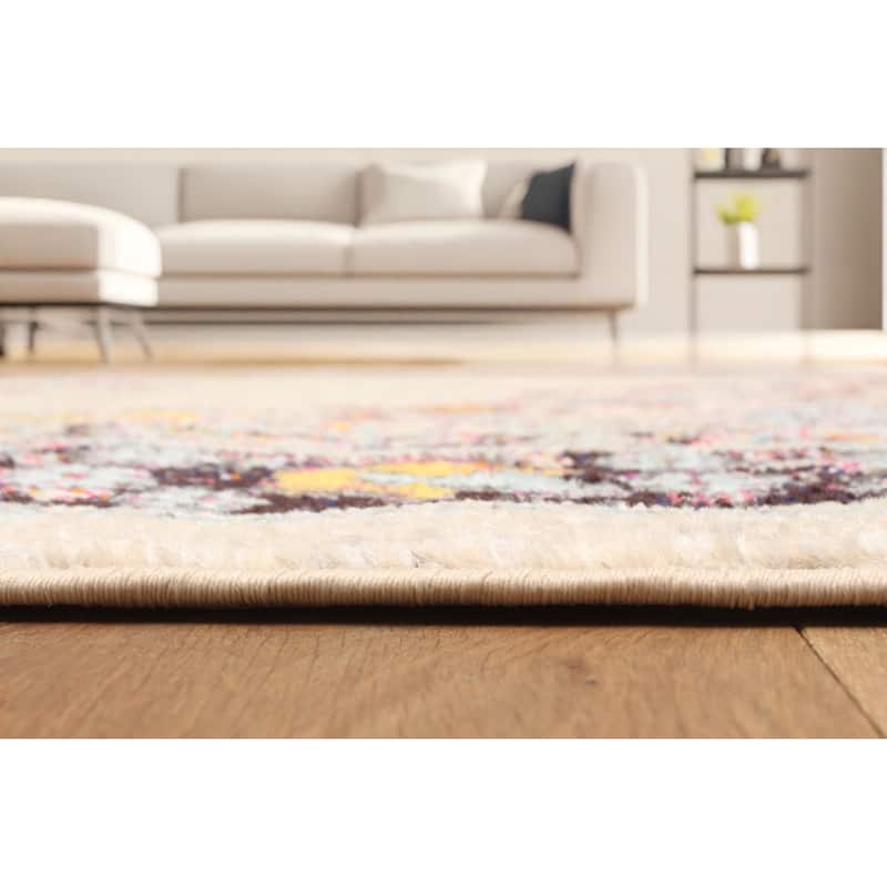 ECARPETGALLERY Machine Made Lea Ivory Area Rug
