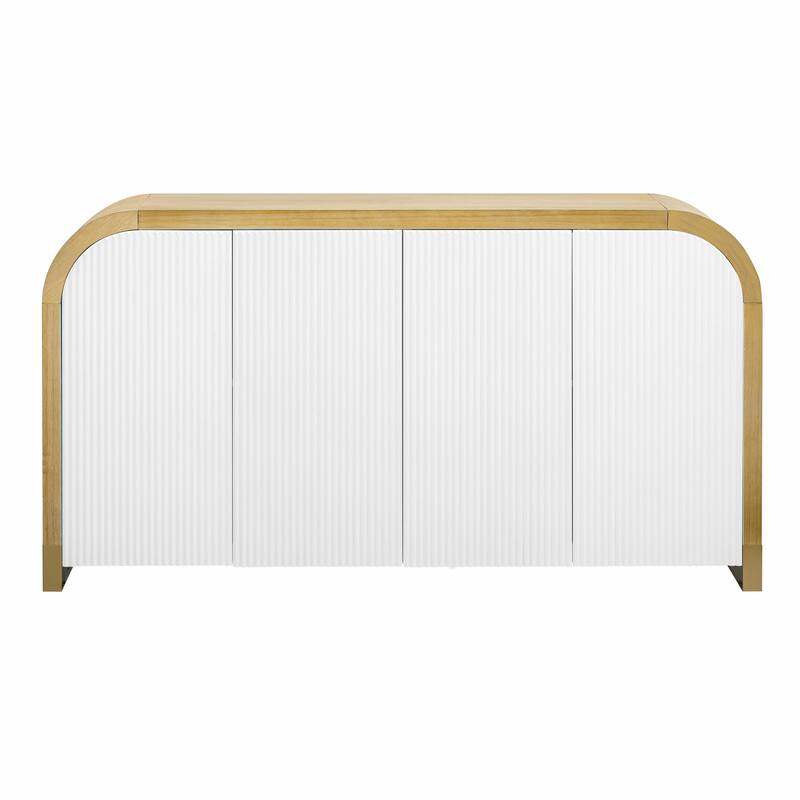 4-door Unique Wave Pattern Design Storage Cabinet