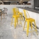 preview thumbnail 13 of 97, 24'' High Metal Indoor-Outdoor Counter Height Stool with Back Yellow