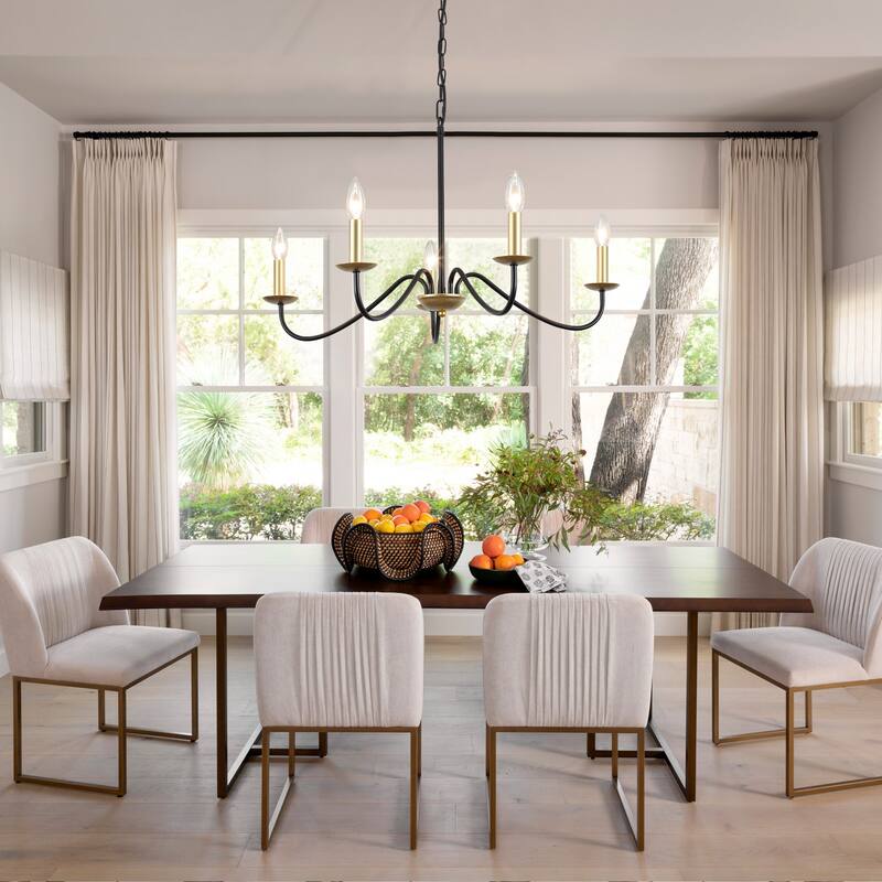 5-Light Rustic Farmhouse Candle Chandelier for Bedroom, Kitchen, Living Room and Foyer