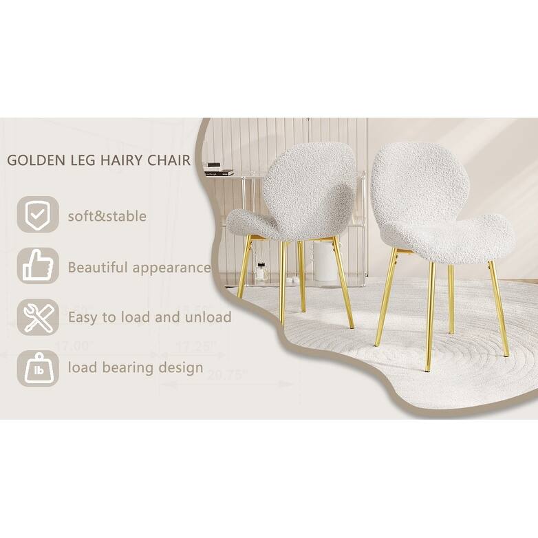 Modern Minimalist Dining Chairs Set with Sturdy Metal Legs and Comfortable Backrest