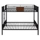 preview thumbnail 16 of 14, Modern Full-Over-Full Steel Frame Bunk Bed with Safety Rail and Built-in Ladder for Bedroom and Dorm Use