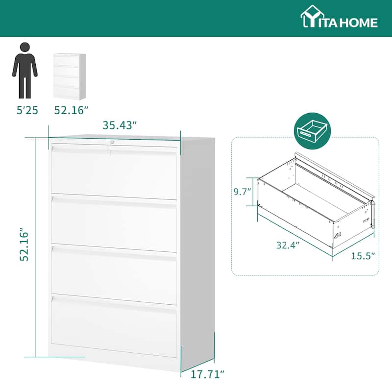 4 Drawer Lockable Steel File Cabinet