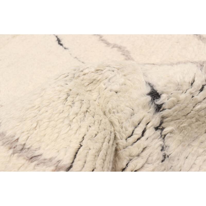 ECARPETGALLERY Hand-knotted Tangier Cream Wool Rug - 5'4 x 7'9