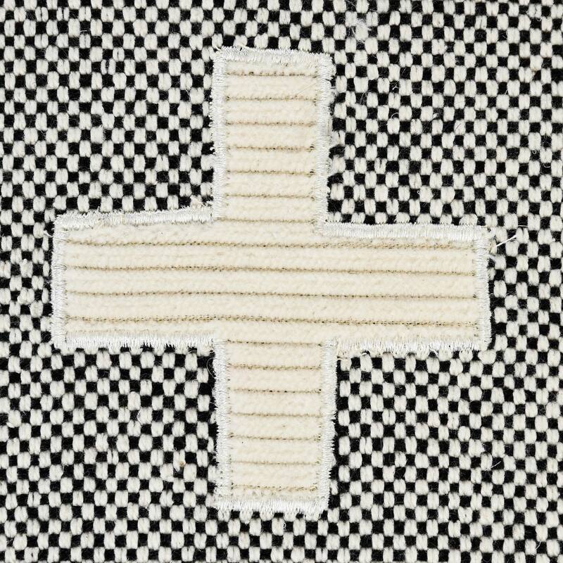 Hand-Stitched Patchwork Cotton Throw Pillow Cover - 20" - Gray and Orange