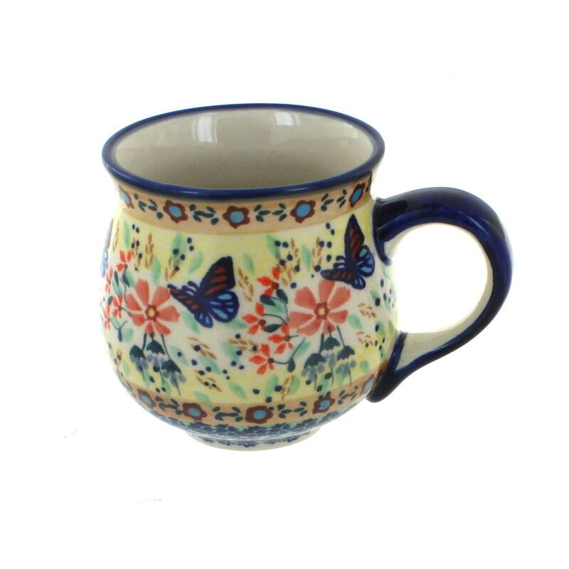 Blue Rose Polish Pottery K090 Manufaktura Bubble Mug - Blue Butterfly