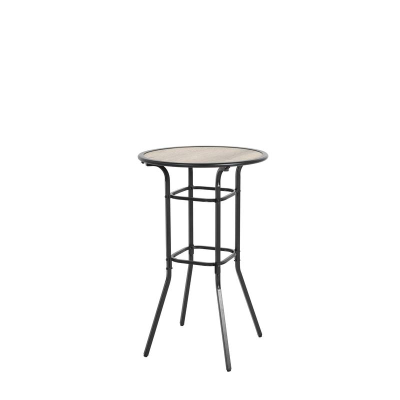 3pcs Outdoor Bar Set, Patio Bar Table and Chairs Set, Bar Height Patio Set - 2 x Swivel Bar Chairs , 1 x Round Bar Table