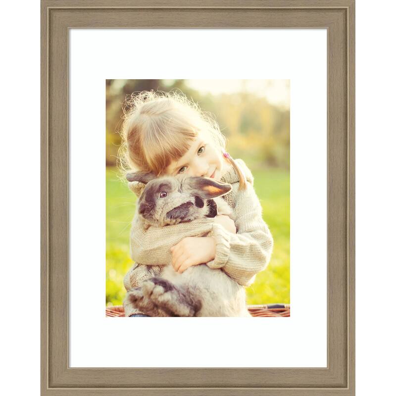 Florence Gold Framed Picture Frame, Photo Frame - 11x14 Matted White 8x10 - Florence Light Brown
