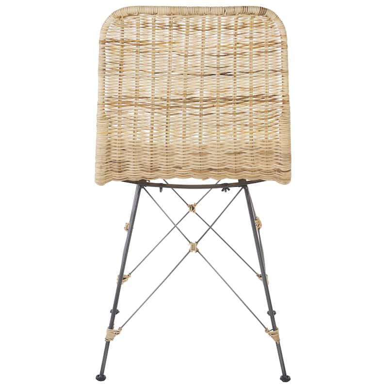 SAFAVIEH Minerva Tropical Boho Woven Dining Chair (Set of 2) - 18"W x 20"D x 34"H