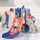 preview thumbnail 2 of 8, 7 in 1 Toddler Slide, L-Shaped Kids Slide for Toddlers Age 1, Outdoor Indoor Slide Playset Toddler Playground