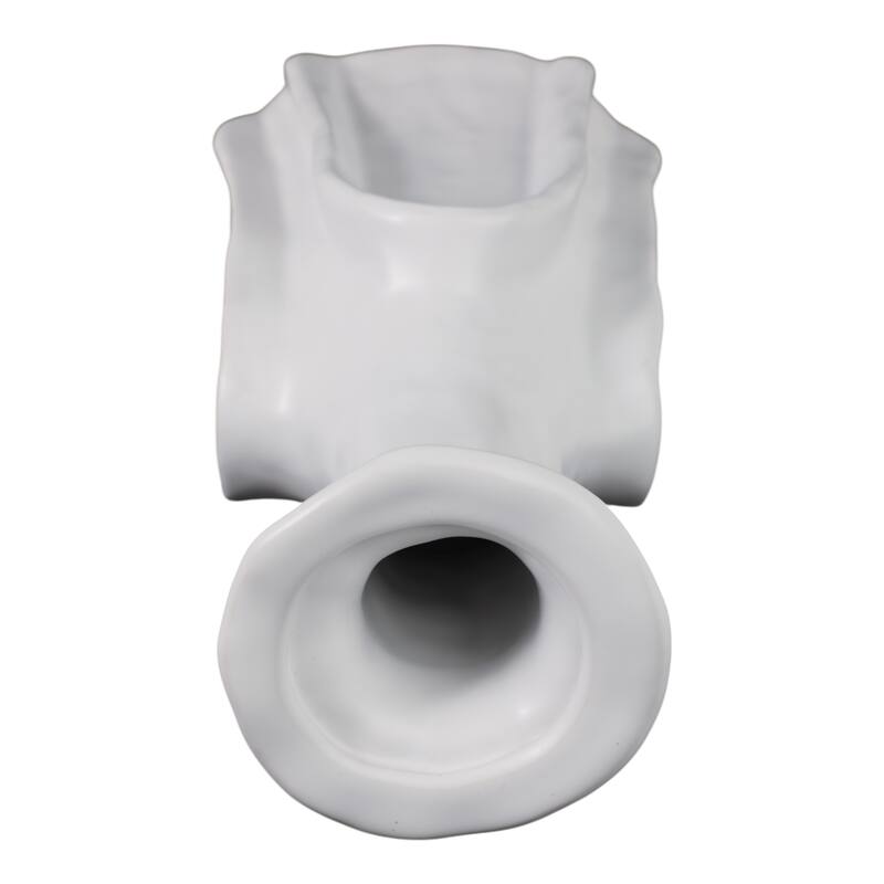 Decorative Vase - White Ceramic Sleek Design
