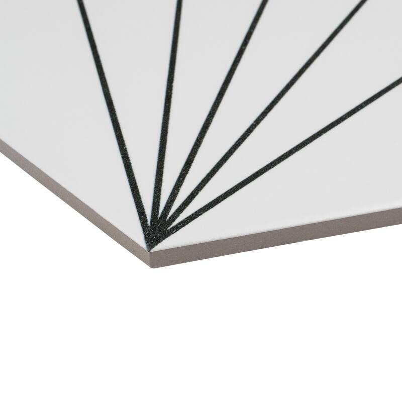 Merola Tile Aster Hex Blanco 8-5/8" x 9-7/8" Porcelain Floor and Wall Tile