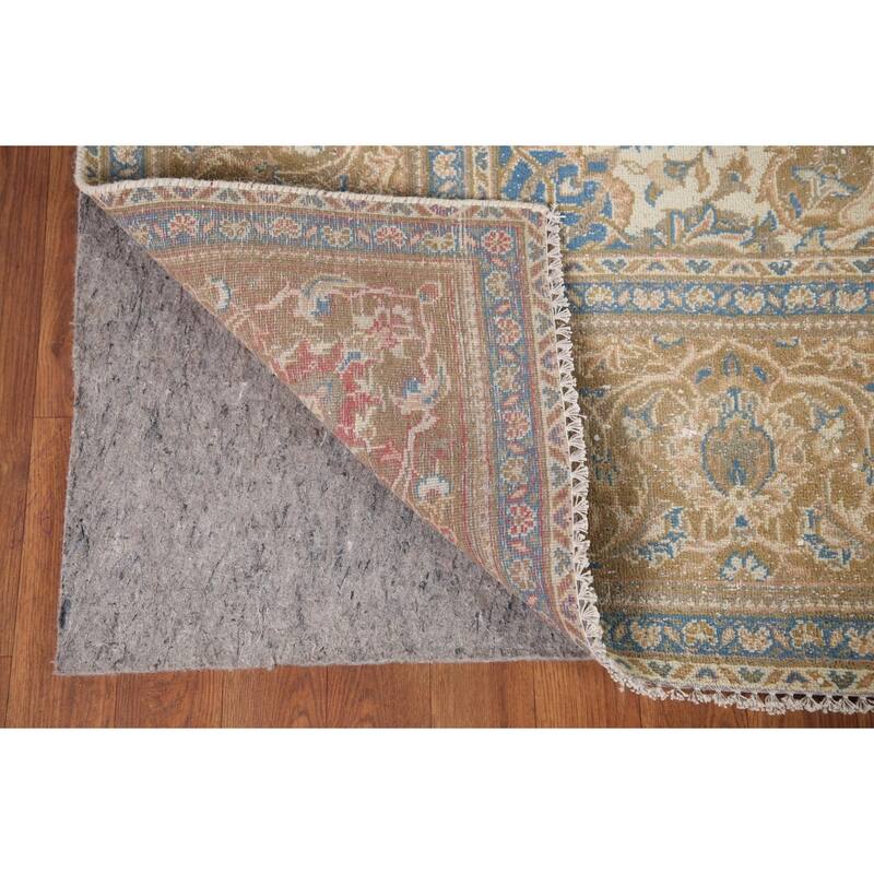 Hand Knotted Oriental 100% Wool Carpet Traditional Floral Oranges & Rust Kashan Area Rug - 9' 11'' X 6' 3''