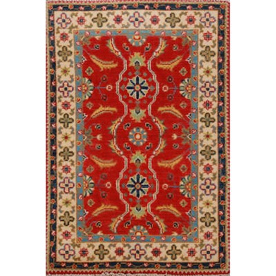 Red Kazak Oriental Accent Foyer Rug Handmade Wool Carpet - 2'0"x 3'0"