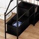 preview thumbnail 17 of 18, Full Size LED Loft Bed with One Wardrobe, Drawers, L-shaped Desk, Black