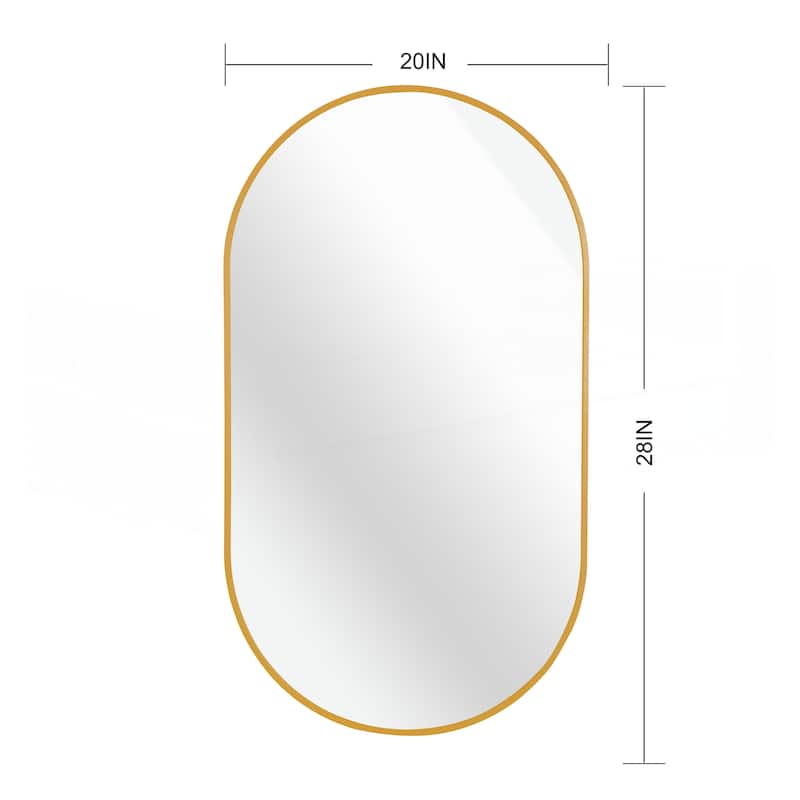 20 x 28 Inch Metal Oval Mirror