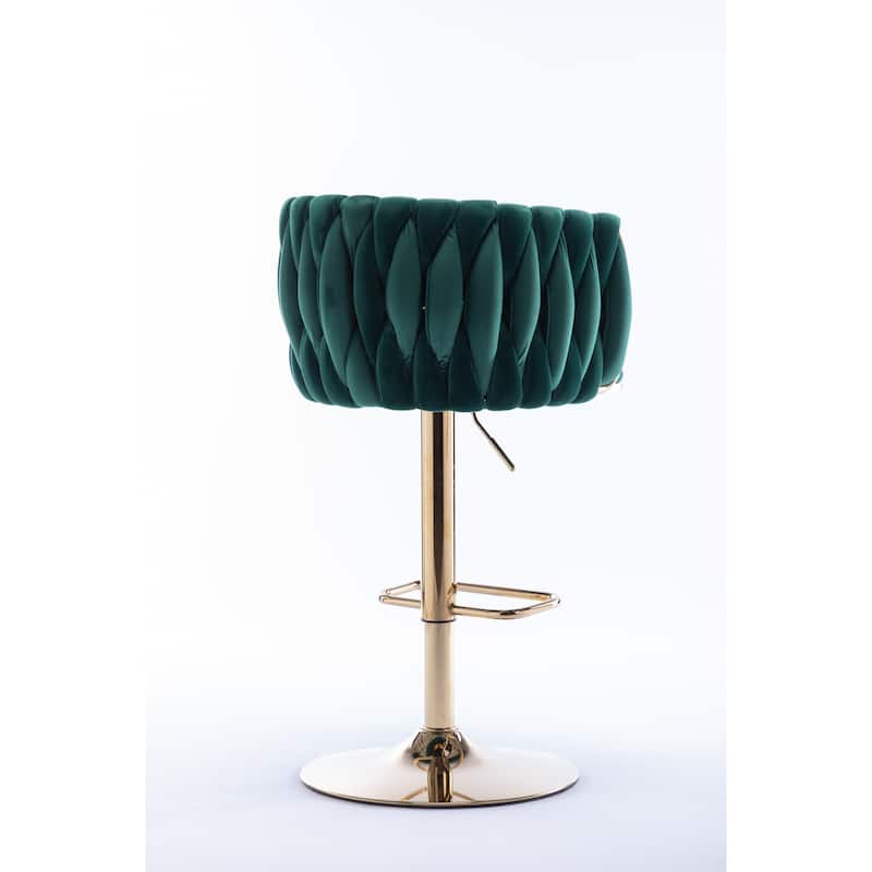 Counter Height Bar Stools Set of 2, Swivel Armless Chairs with Height Adjustable, Kitchen Island Chairs with Chrome Footrest