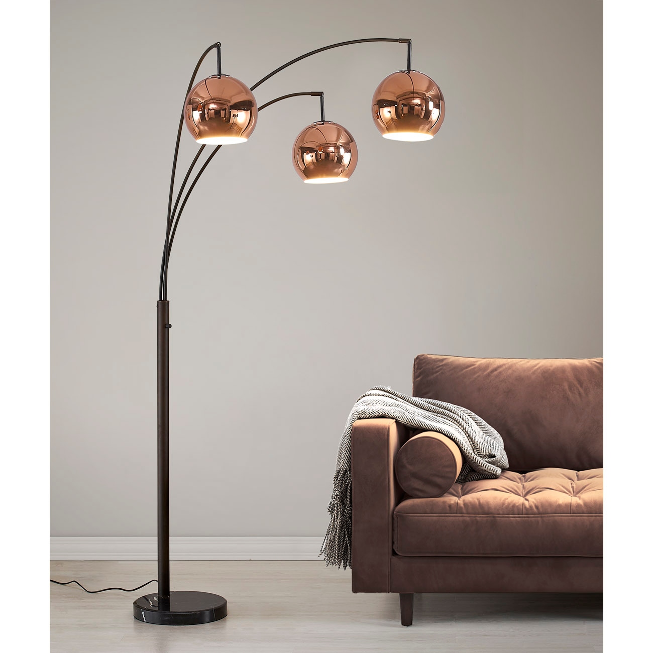 Three lamp shop floor lamp
