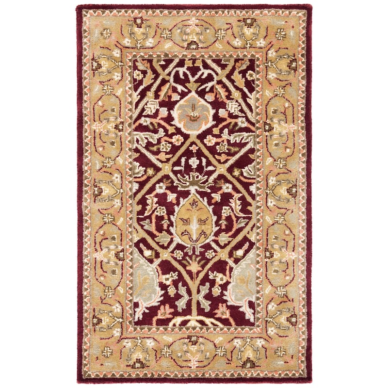 SAFAVIEH Handmade Persian Legend Pietra Traditional Oriental Wool Rug - 3' x 5' - Red/Gold