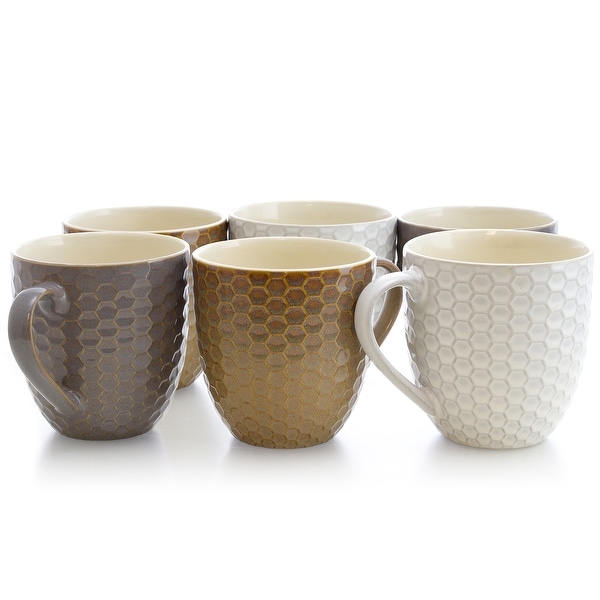 Elama Honeycomb 6-Piece 15 oz. Mug Set, Assorted Colors. Opens flyout.