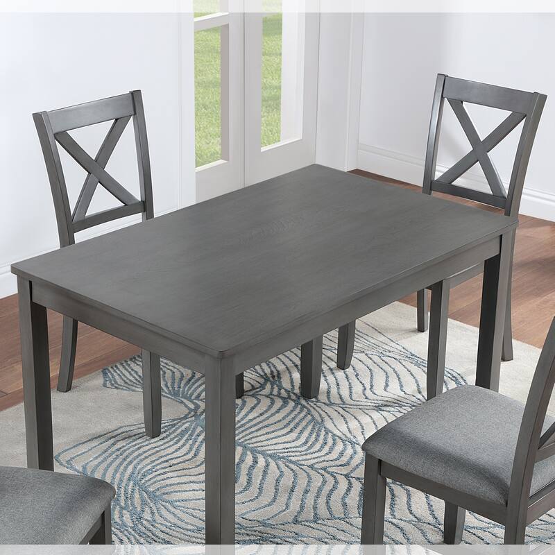 GDFStudio - Unionvale 45.5" Modern Wooden Rectangular Dining Table with Solid Wood Tapered Base Legs & Lacquer Finish - 30"W