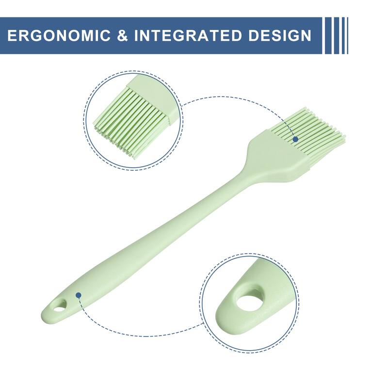 Basting Pastry Brush, 8” Silicone Flexible Brushes for Baking - Cyan
